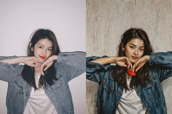 Photo transformée en différents styles de peinture
